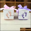 Emballage Cadeau Coffrets Cadeaux Créatifs Pour Bébé Fête Carré Papier De Mariage Doux Cas Évidé Conçu Empreinte Boîte De Bonbons Bonbonnière 0 Dhn7H