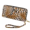 print Leopard zipper women designer wallets lady long style fashion casual coin zero purses card female phone clutchs no401