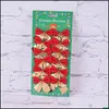 Outros suprimentos festivos de festa de natal de decoração de festa de natal 5,5cm 12pc Bow Hairpin para meninas Golden Sier Red Hair Clip Novot Dh1en