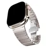 Smarta remmar Titaniumlegeringslänk Armband Rostfritt stål Watchband Starlight Color Straps Band Butterfly Clasp för Apple Watch S2670431
