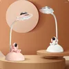 Table Lamps 1 Set Practical Reading Lamp ABS Desk 180 Degree Adjustable Eye Protection Cartoon Astronaut Style LED Projector