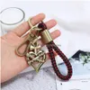 Key Rings Retro Bronze Hang Key Ring Heart Whistle Owl Fish Charm Keychain Handbag Hangs Fashion Jewelry Drop Delivery Dhu3G