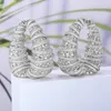 Dangle Earrings KellyBola Fashion Luxury Large Hoop Cubic Zircon Bridal Wedding Engagement Party CZ India Dubai Africa Gold
