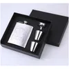 Hip Flasks 7Oz Portable Hip Flask Bottle Set Stainless Steel Wine Pot Cup Suit Give Glass Funnel Matte Gray Kit 11 9Zp B2 Dr Dhgarden Dhc8J