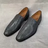 Kleid Schuhe Authentische Sand Rochenleder Geschäftsleute Schwarze Loafer Exotische Echte Skate Haut Männliche Slip-on Hochzeit Für Anzüge