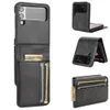 Card Pocket Business Leather Wallet Slots Cases Slim PC Folding Shockproof Anti-Scratch Full Body For Samsung Galaxy Z Flip 3 4 5G Flip3 Flip4