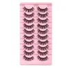 Thick Natural Curly False Eyelashes Soft & Vivid Handmade Reusable Multilayer 3D Mink Fake Lashes Extensions Makeup Accessory for Eyes DHL