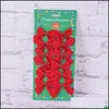 Andere feestelijke feestartikelen Kerstfeest Decoratie Supplies 5,5 cm 12pc Bow Haarspeld voor meisjes Golden Sier Red Hair Clip Nieuw Dh1en