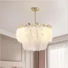 Hängslampor sovrum ljuskrona varm romantisk nordisk stil kreativ enkel bröllop rum lyx barn personlighet fjäderljus led