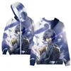 Sweats à capuche pour hommes Harajuku Anime Bungo Stray Dogs 3d Sweat à capuche Imprimer Mode Hommes Femmes Zipper Vestes Tops Manches Longues Cool Sweats À Capuche