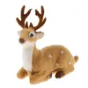 Decorazioni natalizie Simulazione Sdraiato Sika Cervo artificiale Renna Giardino fatato Miniature Prop Modello animale Figurine Vetrina Vetrina