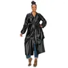 Etniska kl￤der afrikanska kl￤nningar Trench Kvinnliga kl￤der Lykta ￤rm Robe Coat Autumn Solid Color Fashion Cardigan Long Dress Jackets