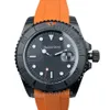 Mens Watch MAD All BLack 스트랩 2813 자동식 무브먼트 사파이어 개별화 손목 시계 레드 스케일 베젤 화산 강철 케이스 시계