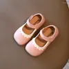 Flat Shoes Girls Leather 2022 Autumn Square Toe Mary Janes Kids Flats Ruffles Princess Children Baby Anti-slip Toddlers