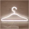 Cabides backs as luzes de neon led roupas racks sal￣o de festa decore vestido de noiva colorido noturno casaco leve, mulheres USB 28hs dheku