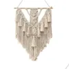 Decorative Objects Figurines Solid Color Bohemia Simple Hand Made Weave Tassel Tapestry Home Decor Wall Hang Holiday Events Party Dhvna