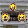Świąteczne dekoracje świąteczne lampa świąteczna LED Drewniana gwiazda Santa Claus Snowman Deer Tree Wiselant Domowe dekoracja Moda 8jh UU Drop dhibd