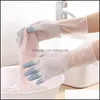 Gants de nettoyage épaississement vêtements de lavage vaisselle gant femme gants de vaisselle en plastique latex bicolore imperméable cuisine domestique C Dhcla