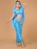 Sahne Wear 4pcs/Set Kadınlar Göbek Dans Para Kabilesi Oryantal Dans Takım Set Performans Bellydance Kostümleri Kadın