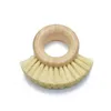 Cleaning Brushes Creative Wooden Handle Cleaning Brush Oval Rings Sisal Dishwashing Brushs Natural Bamboo Household Kitchen Supplies Dhw7J