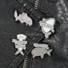 Pinnen broches zee gewonde haaien dolfijn broche pins cartoon dier email revers pin pin broches voor vrouwen mannen topjurk co mode jood dhopw