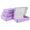 Jewelry Pouches Idreampackaging 5pcs/10pcs Purple Violet Mail Box Festival Party Corrugated Carton Supports Customized Size Printing Logo
