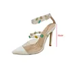 Zapatos de vestir 2023 nuevas mujeres bombas mujer punta estrecha PVC cristal fino tacones altos señoras hebilla superficial fiesta de moda sandalias de talla grande 221126