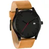 HBP Mens Business Watch Tuxury Leather Quartz Watch Men Solid Black Bracelet Calendar Clock Montres de Luxe