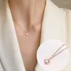 Pendant Necklaces S925 Heart Choker Elegant Rose Gold Chain For Women Girls Birthday Gifts Fashion Jewelry Accessories