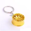 Keychains Lanyards Wheel Hub Key Rings Metal Sports Car Keychain Holder Pendant Sier Gold Fashion Jewelry Bag Hangs Drop Delivery Dhxxt