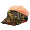 Berets Meetlife Visor Sun Cap With Fake Hair Sunshade Camouflage Baseball Hat Spiked Wigs Adjustable