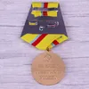 Spille Medaglia dell'Unione Sovietica per la difesa di Kiev con nastro tessuto giallo Jewlry