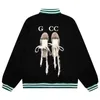 Men's Jackets designer Differentiate between high-end versions of the market Trendy GU Gujia shoes Embroidery long sleeved jacket personality loose lovers Z1WT