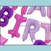 Украшение вечеринки русалка алюминиевый фильм воздушные шарики украшения вечеринки с днем ​​рождения английский буквы воздушные шарики фиолетовый синий белый фестиваль DHPCE