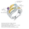 Clusterringe GEM'S BALLETT 925 Sterling Silber Original Twist Band Ring Natürlicher Peridot Amethyst Topas Edelsteine Für Frauen Hochzeit