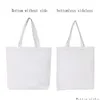 Opbergtassen Diy White Tote canvas opbergtas sublimatie blanco rec handtas vaste enkele schokband bouch outdoor shop 6 dhgarden dhuxh