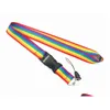 Party Favor 10Pcs Rainbow Mobile Phone Straps Party Favor Neck Lanyards For Keys Id Card Usb Holder Hang Rope Webbing 889 B3 Drop De Dh3Yl