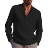 Camicie casual da uomo 2022 primavera autunno maschio tinta unita maniche lunghe camicia di lino in cotone top estate Chemise Homme