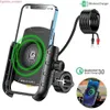 Berceau de chargement sans fil pour voiture 3.0 Chargeur rapide GPS Moto Support pour téléphone portable Support pour téléphone de moto Support de guidon pour téléphone de 4 à 7 pouces