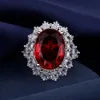 Meisjes rood zirkoon diamant wit goud vergulde ring Europese en Amerikaanse stijl zoete bruiloft sieraden verjaardagscadeau verstelbaar