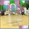 Cadeau Wrap Mini Rolling Voyage Valise Candy Box Baby Douche Faveurs de mariage Acrylique Clear Party Table Décoration Fournitures Cadeaux 226 Dh1IB