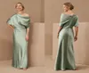 Simple Satin Mermaid Mother Of The Bride Dresses One Shoulder Floor Length Formal Party Gowns Ruffle Wedding Guest Dress1898930