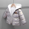 다운 코트 겨울 소녀 재킷 날씨 방지 플러스 플러스 웜 후드 다운 다운 코트 패션 레터 인쇄 27 세 어린이의 옷 221125