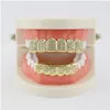 Grillz Dental Grills Tooth 18K Gold Plated Diamond Glaze Grillz Teeth Dental Grills Hip Hop Bling Body Jewelry For Men Fashion Sier Dhx5T