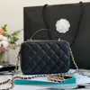 2023 Caviar de alta qualidade Caviar bolsas de caixa grande 19 cm bolsas de corrente de moda sacos de designer de mulher bolsa de ombro de ombro bolsas de luxo de luxo com caixas c044