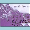 Cartes de voeux Cartes d'invitation de mariage découpées au laser violet Cartes d'invitation de carte de voeux en papier pour mariage creux portable 0 88Cf DD D Dhsqc