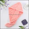 Towel Polyester Coral Veet Hooded Towel Mti Colours Good Absorbent Quick Drying Dry Hair Cap Bath Hat 2 5Ch L2 Drop Delivery Home Ga Dhgav