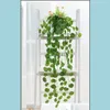 Decorative Flowers Wreaths Artificial Vines Leaf Hanging Basket Planting Leaves Garden Ornamental Simation Rattan Wall Decoration Dhoam