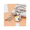 Key Rings Metal Enamel Artist Paint Color Palette Key Ring Brush Painter Charm Keychain Bag Hanging Women Men Student Fashion Jewelr Dhzvs