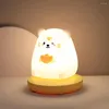 Nachtlichten Panda LED Licht Silicone Touch Lamp Dimpelbare USB -oplaadbare cartoon desk voor kinderkamer Decor Gift